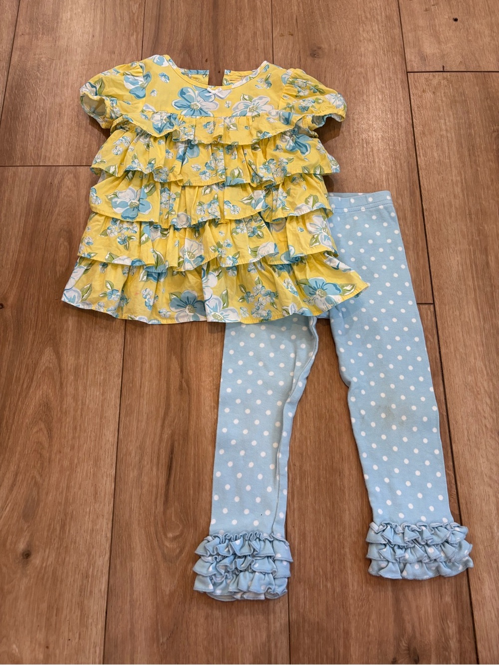 Hartstrings Baby Yellow Floral set with Light Blue Accents